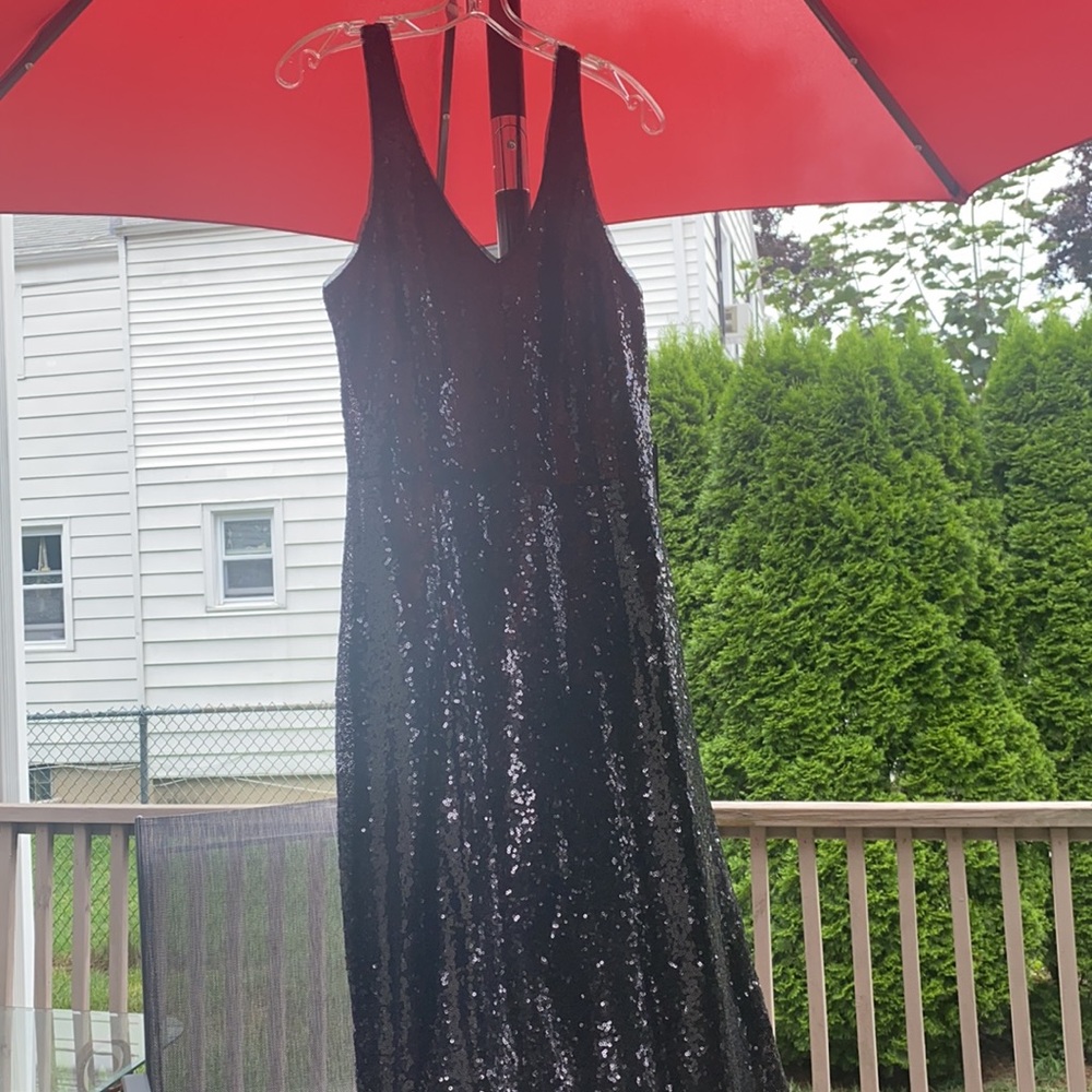 New MARINA formal black sequin dress